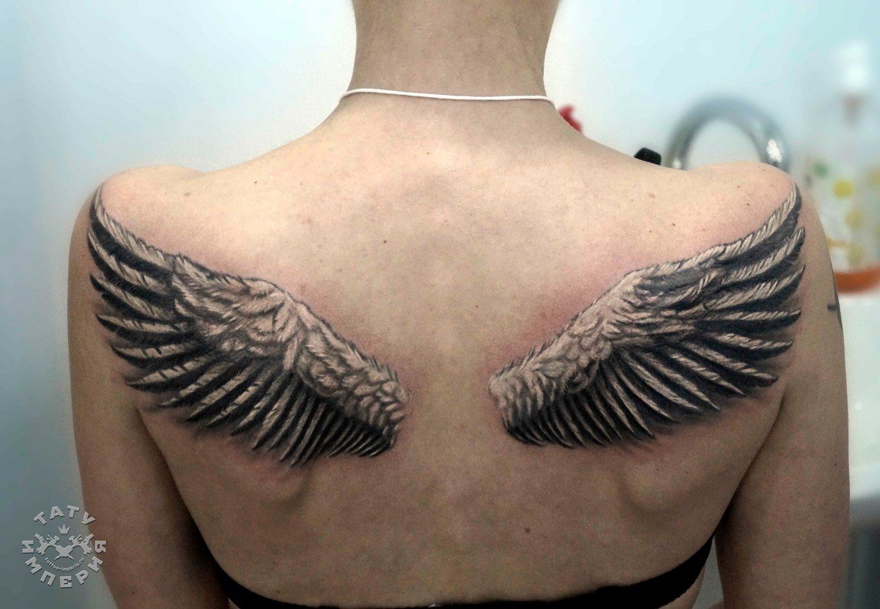 Татуировка Крылья на лопатках