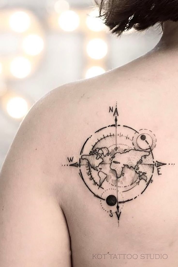 Татуировки для девушек компас