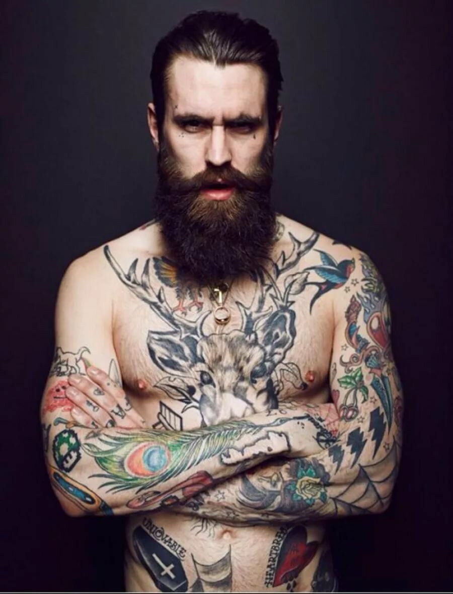 Бородатые татуированные мужчины (58 фото) .