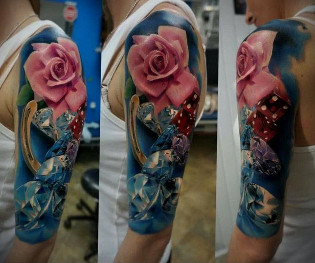 Цветы в стиле реализм тату