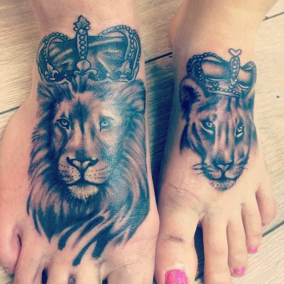 Парные Татуировки Лев и львица