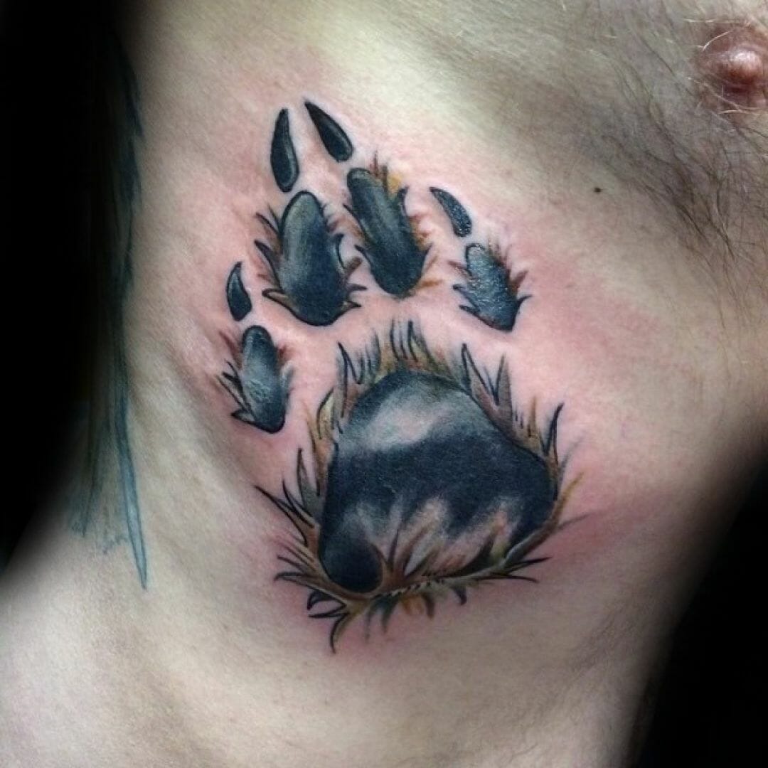 Татуировка медвежьей и волчьей лапы