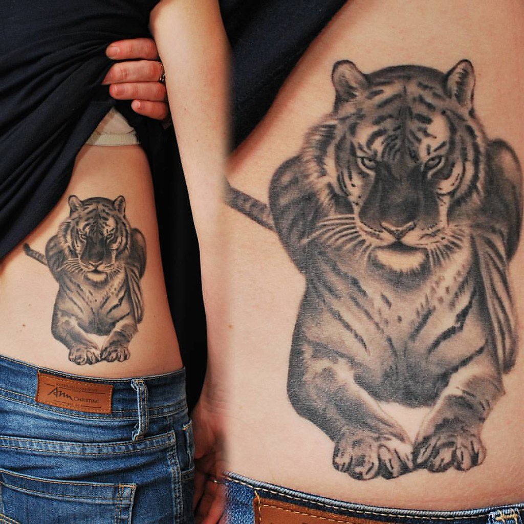Парные тату тигры