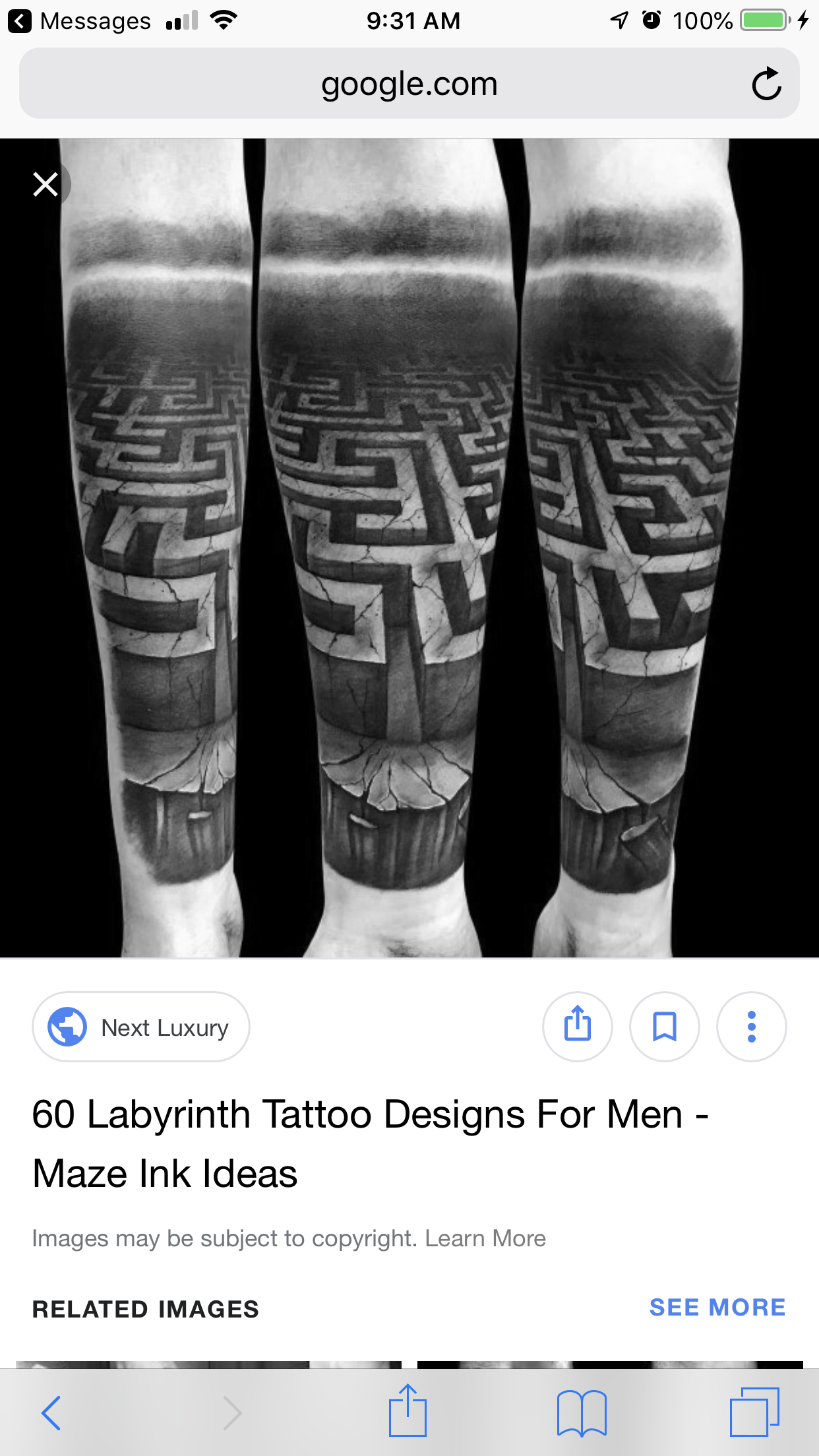 Labyrinth arm sleeve tattoo