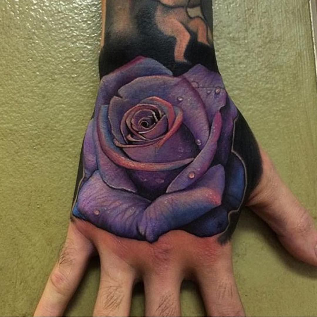 Фиолетовая роза тату