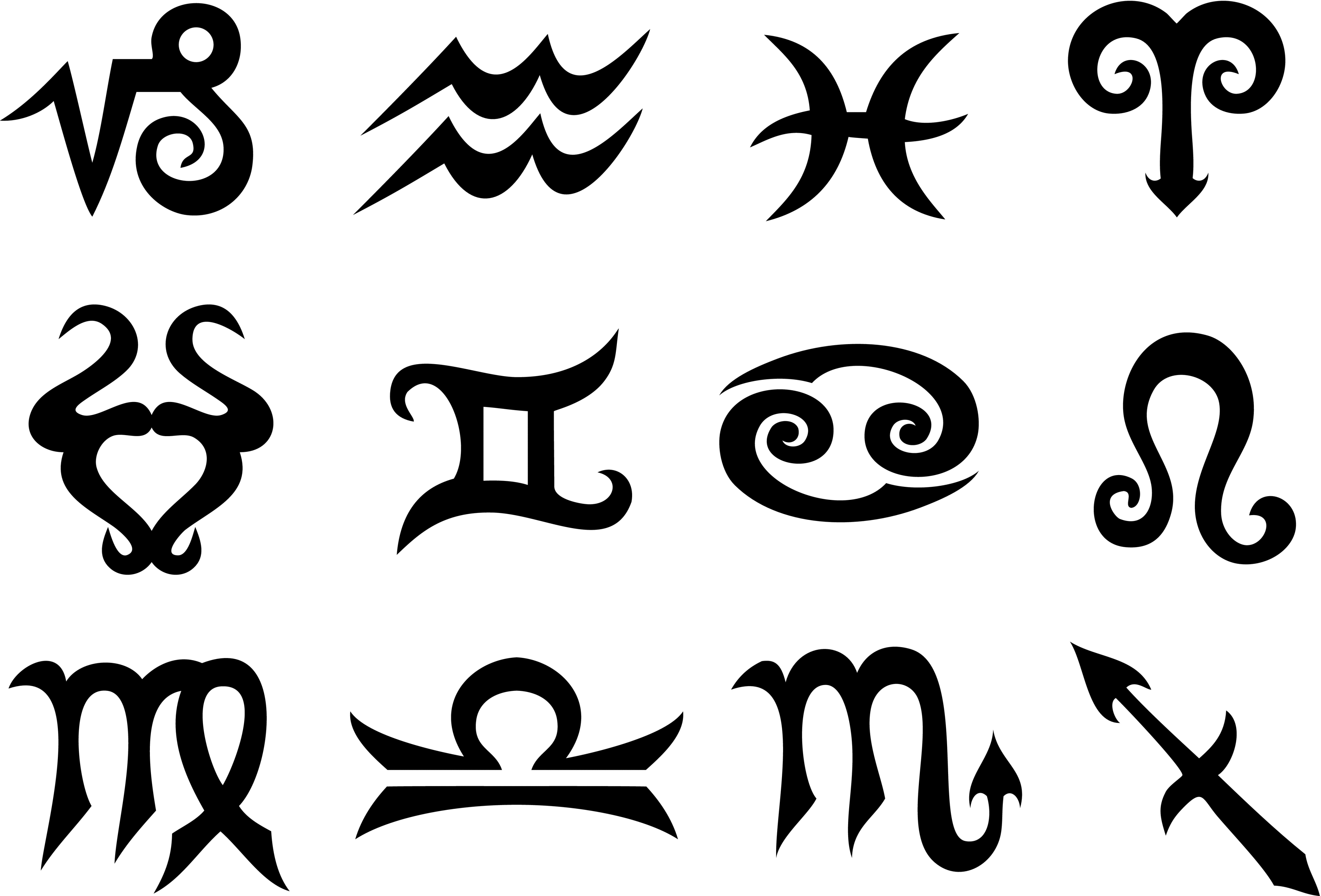 Символы знаков зодиака тату