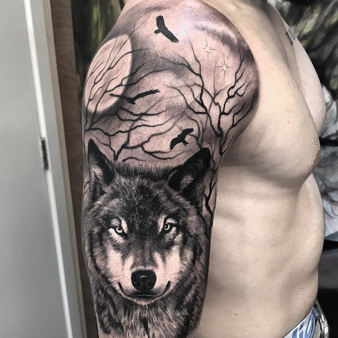 Мужские тату волка Тату волк Мужские татуировки