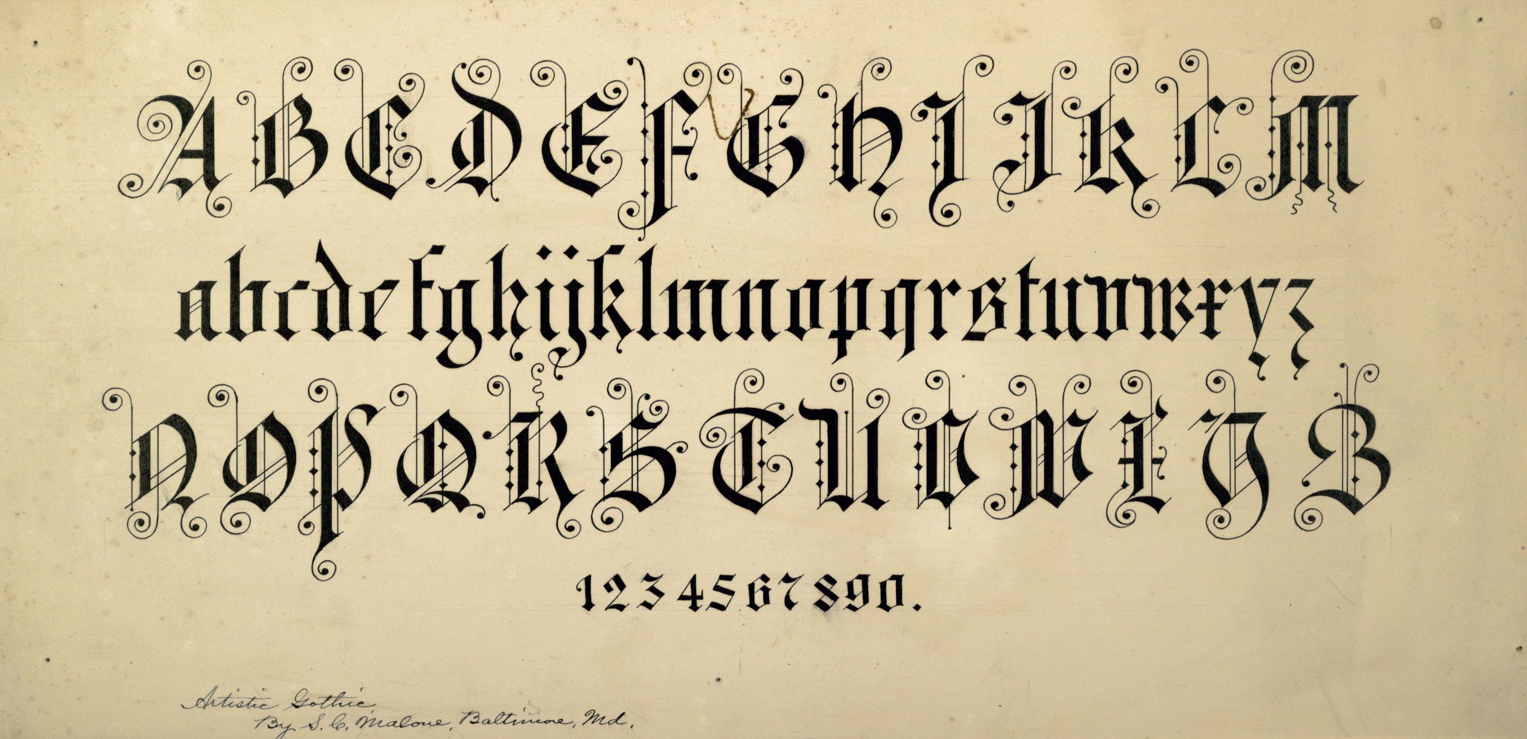 Готический рукописный шрифт