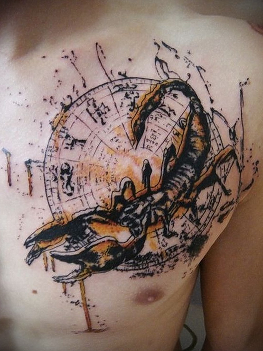Татуировка Скорпион на груди