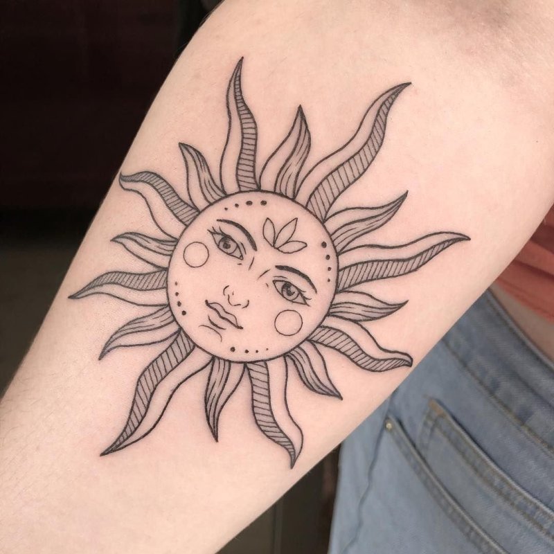 Эскиз татуировки черное солнце и татуировка черное солнце