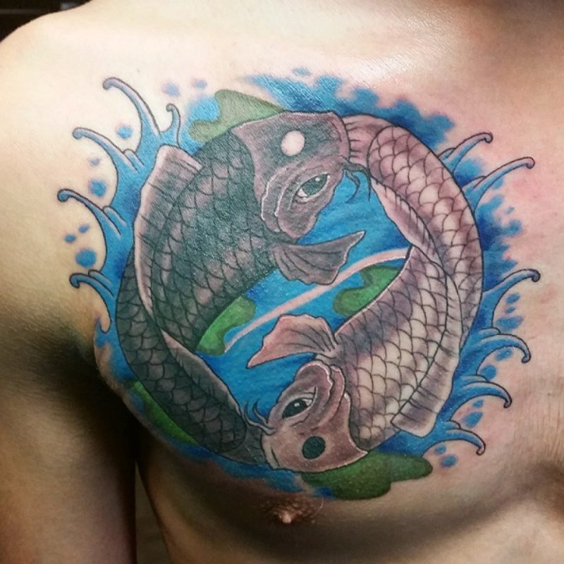 Татуировки с рыбами для мужчин