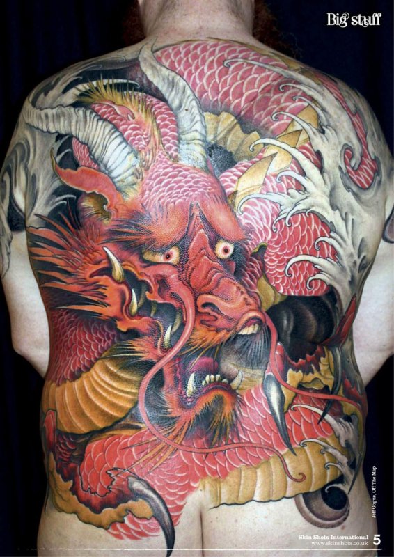 Красный дракон тату (59 фото)