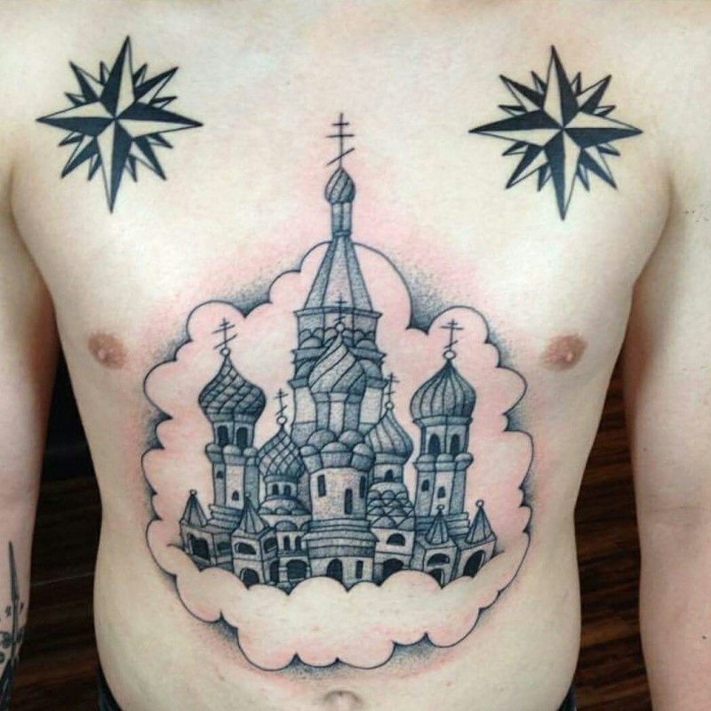 Татуировка церковь (59 фото)