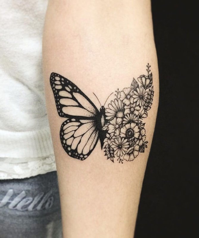 Основной смысл татуировки с бабочкой