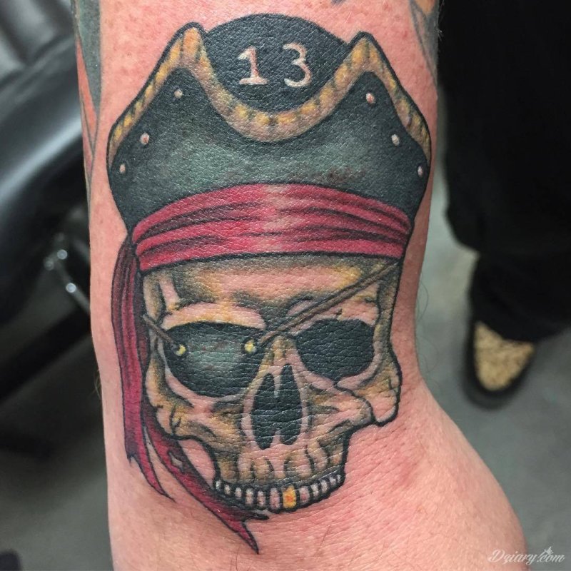 Татуировка пиратский флаг