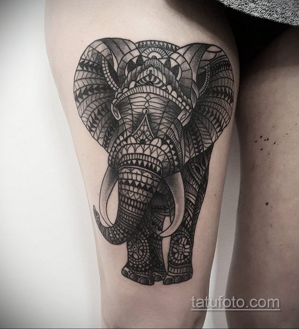 Татуировка с изображением слона