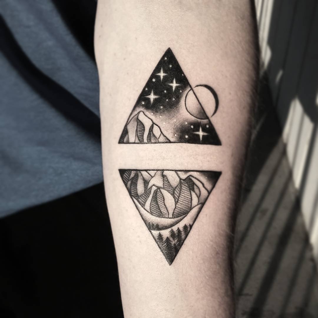 Татуировка треугольник на руке
