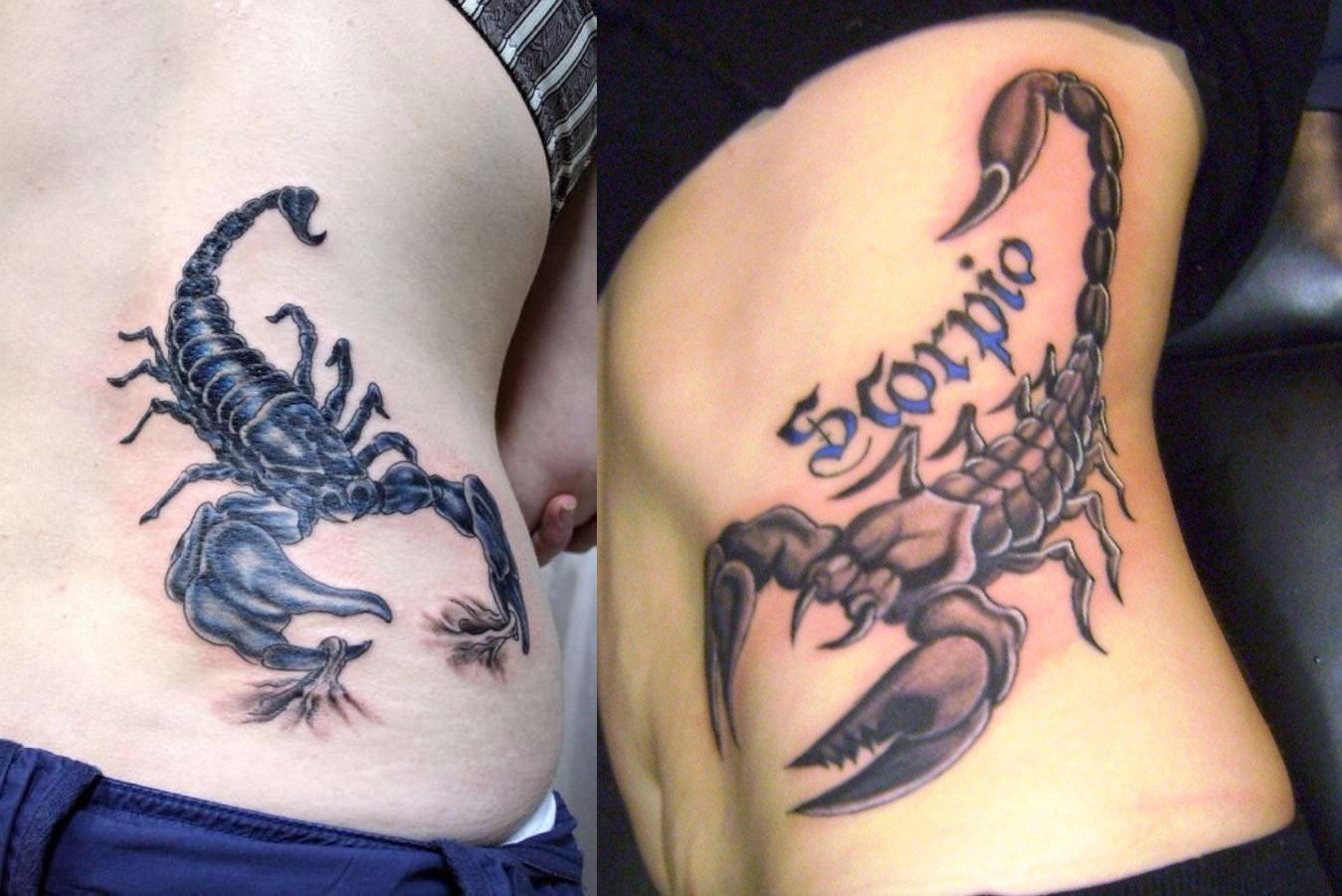 Тату Скорпион до и после