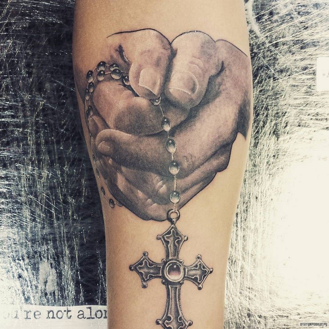 Тату православный крест на руке мужские