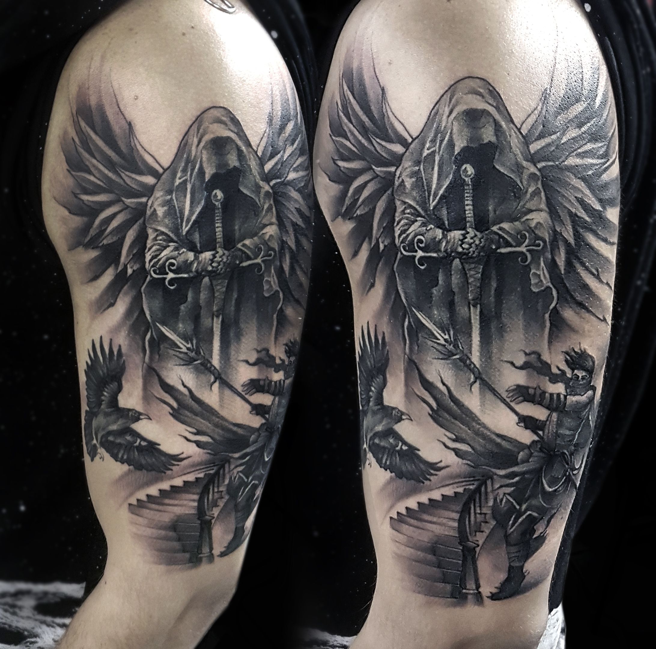 Татуировка ангел хранитель