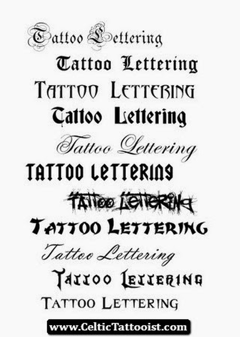 Шрифты татуировок надписей на латыни